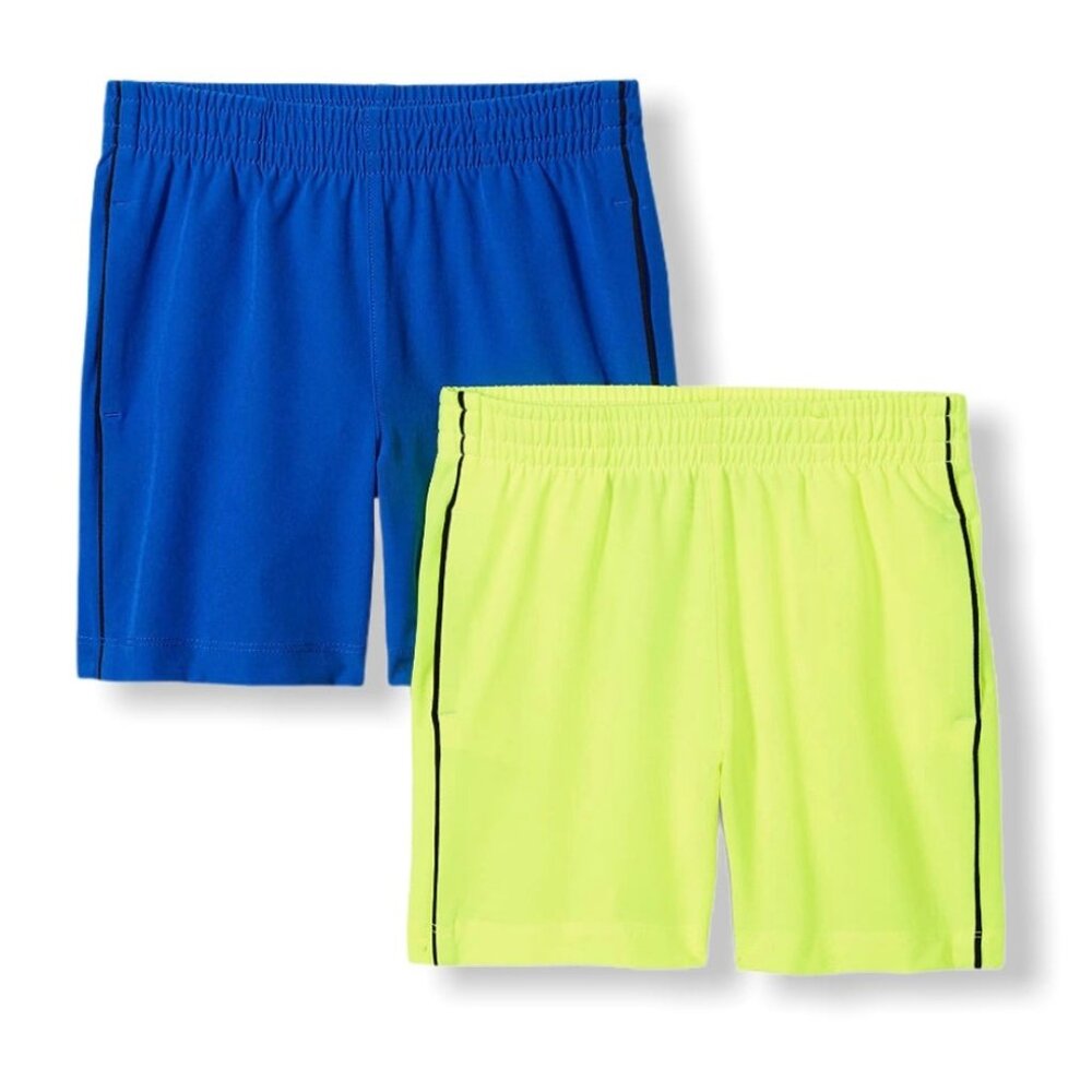 Spotted Zebra Set of 2 Short Kids Boys Shorts Activewear Blue/Yellow Size 8